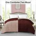 thumbnail image 2 of BedDecor 300 GSM 1Pcs Reversible Solid (Blush-Burgundy, Twin/Twin Xl) 100% Egyptian Cotton Base Down Alternative Comforter, 2 of 8