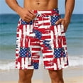 thumbnail image 2 of BVnarty Men's Summer Daily Patriotic Swim Shorts, 4th of July Trendy Print, Quick Dry Breathable Material Elastic Drawstring Waist Hot Pink XL, 2 of 6
