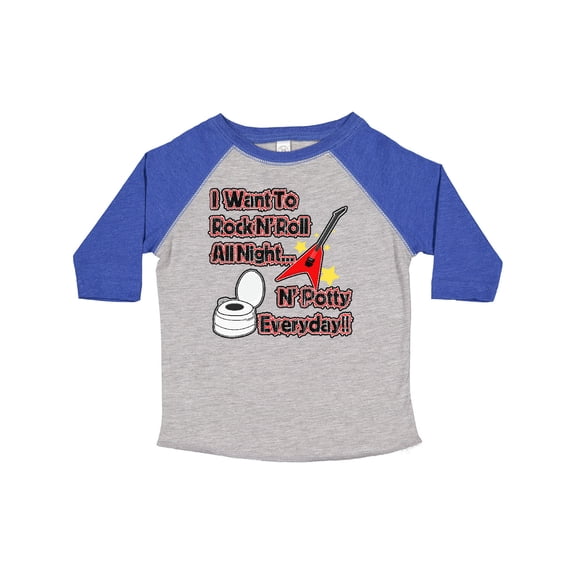 Inktastic I Want to Rock N' Roll N' Potty Everyday Boys or Girls Toddler T-Shirt