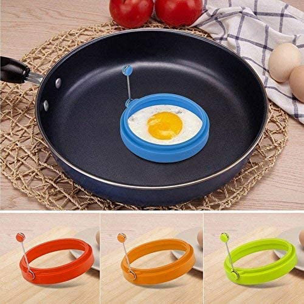  Silicone Egg Rings Round - NUIBY Non Stick Fried Egg