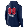 thumbnail image 3 of Men's Spencer Strider Navy Atlanta Braves Fastball Player Name & Number Pullover Hoodie, 3 of 3