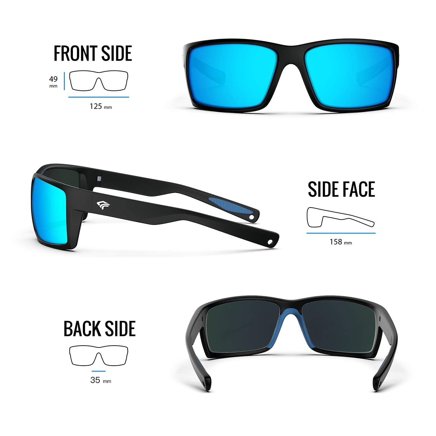 TOREGE Sports Polarized Sunglasses for Men Women Flexible Frame Cycling Running Driving Fishing Trekking Glasses TR24