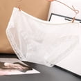 thumbnail image 2 of AWZXDE Ladies Underwear Panties Lace Edge Fully Transparent Mesh Low Waist Plus Size Thin Rear Lifting Triangle White，XL, 2 of 3