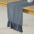 thumbnail image 3 of The Art Box Table Runner -12 x 72 Inches Gray Rectangular Solid Ruffled Table Runner Kitchen Dining Table Decor, 100% Cotton Runner for Weddings Party Banquets Decor, Fit Rectangle and Round Table, 3 of 9