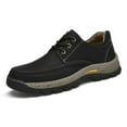 thumbnail image 3 of Men's Oxford Lace-Up Shoes - Slip-Resistant Rubber Sole,  Travel & Casual Wear - Brown & Black, Everyday Footwear Breathable PU Upper, Comfortable Cushioned Insole - Versatile for Work, 3 of 9