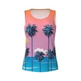 thumbnail image 4 of Easygdp Beach with Palm Trees Women's Workout Tank Top, Running Top, Hiking Shirt, Quick-Dry for Running, Yoga, Hiking - Large, 4 of 9