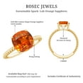 thumbnail image 5 of Rosec Jewels Created Orange Sapphire Solitaire Ring with Diamond - 8 mm - AAAA Grade, 14K Yellow Gold, US 12.50, 5 of 9