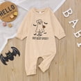thumbnail image 2 of Weebloom Halloween Pumpkin Baby Outfits Boy Cartoon Letter Printing Long Sleeve Patchwork Style Pullover Romper Jumpsuit Clothes 6-12 Months, 2 of 7