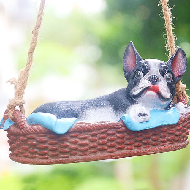 Estatua De Perro De Jardín, Decoración Colgante, Resistente A La Intemperie, Linda Figura De Perro Oscilante De Resina, Visualización Perfecta Para Patio