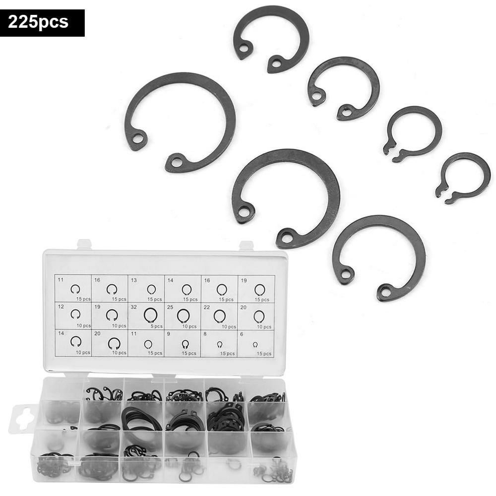 EBTOOLS Circlip Assortment,225pcs Internal & External Snap Retaining
