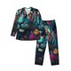 thumbnail image 1 of Fotbe Colorful Flower Tiger Pijama de Hombre con Estampado de Manga Larga, Conjunto de 2 Piezas, Ropa de Dormir Suave y Cómoda con Bolsillos-Small, 1 of 7