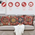 thumbnail image 6 of Boho Throw Pillow Covers 18x18 Set of 4, Monaco Rug Persian Carpet Decorative Pillows Covers for Couch, Sofa Pillows Case for Living Room, Bohemia Ethnic Style Sofa Cushion Case (18x18 inch), 6 of 6