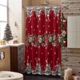 thumbnail image 3 of Christmas Shower Curtains Poinsettia Flower Xmas Gnomes Bath Curtain Xmas Trees Snowflake Waterproof Seasonal Bathroom Shower Curtain Set with Hooks Decoration 72 x 84 Inches, 3 of 8