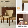 thumbnail image 3 of Upholstered Dining Chairs Armless Side Chairs Set of 4 Solid Wood Legs Curved Backrest Living Room Kitchen Restaurant Tan, 3 of 9