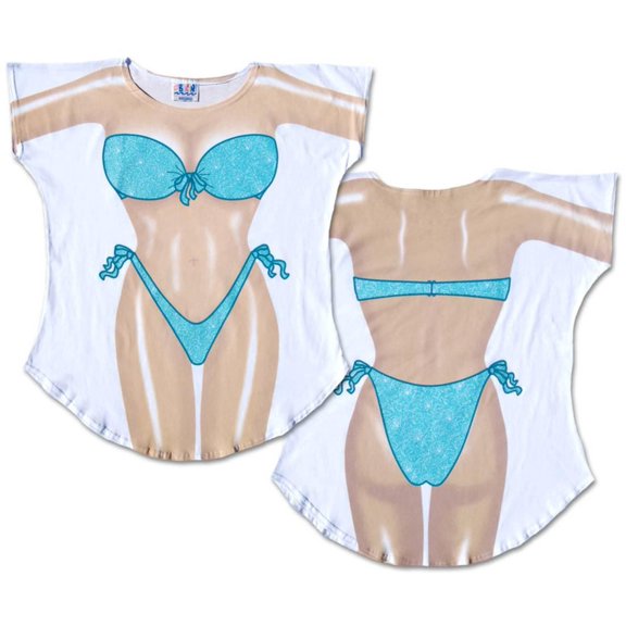 Seafoam Sparkle Bikini Cover-Up Apparel Womens T-Shirts - White