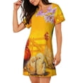 thumbnail image 2 of Balery The Chicken Family Camisón de manga corta con cuello redondo para mujer, cómodo y elegante., 2 of 6