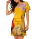thumbnail image 2 of Balery The Chicken Family Camisón de manga corta con cuello redondo para mujer, cómodo y elegante., 2 of 6