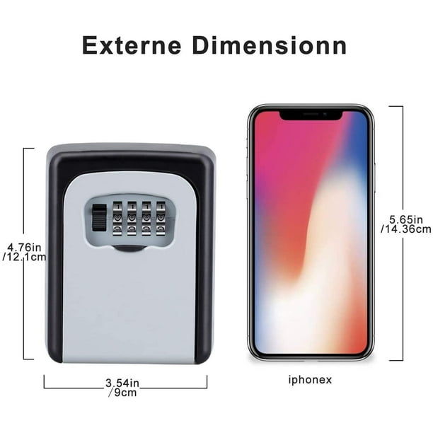 Caja Fuerte Para Llaves Con Código Numérico De 4 Dígitos, Montaje En Pared, Para Casa, Garaje, Oficina, Escuela (negro