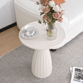 thumbnail image 7 of Pedestal Drink Table, Small Round Martini Table, Metal End Table for Small Space, Living Room, White, 7 of 7