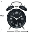 thumbnail image 5 of Reloj despertador de doble campana con luz nocturna, esfera grande de 4 pulgadas, Ala analógica de cuarzo, 5 of 5