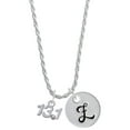 thumbnail image 1 of Delight Jewelry Silvertone Half Marathon - 13.1 with Clear AB Crystal Silvertone Script Initial Disc - Z - Charm Necklace, 20"+3", 1 of 4