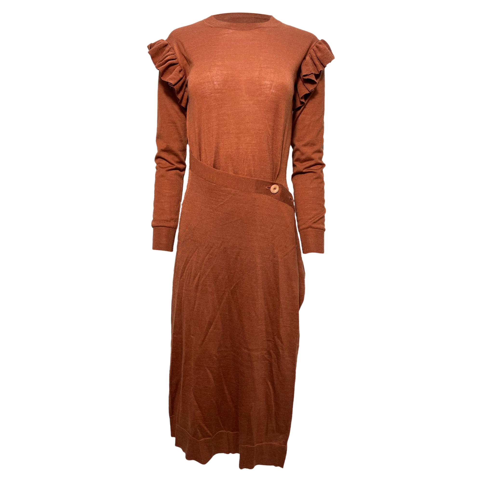chinese dress ladies Women Dresses Solid Wool Knitted O-Neck Longer Dress Female Winter Autumn  Stardard Woolen Dress Beige XS at Amazon Women's Clothing store