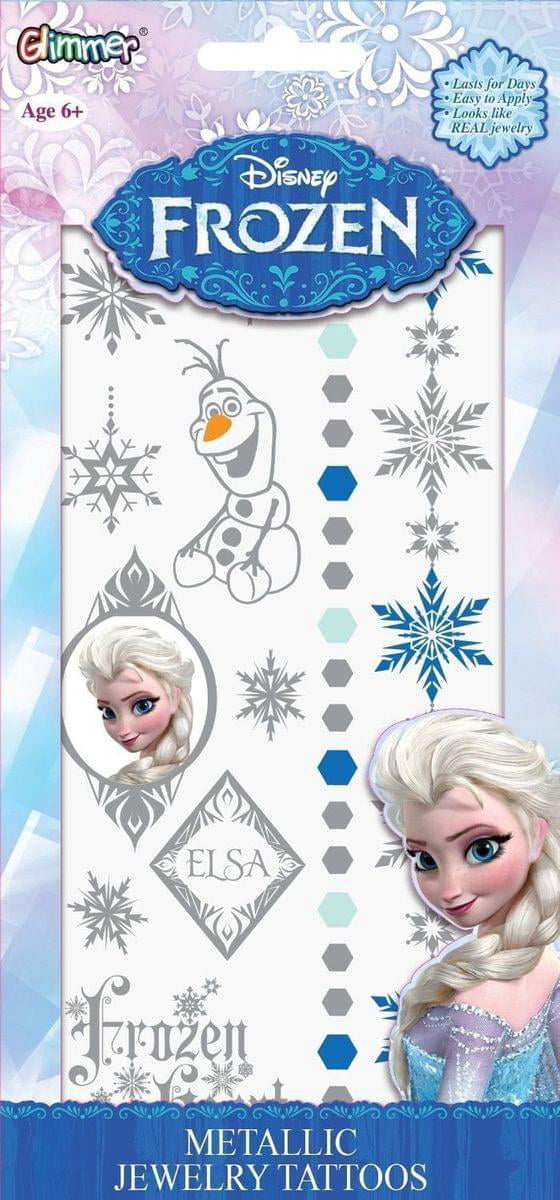 NEW Disney Frozen Silver Temporary Jewelry Tattoos; 2 Sheets Over 25 designs! 