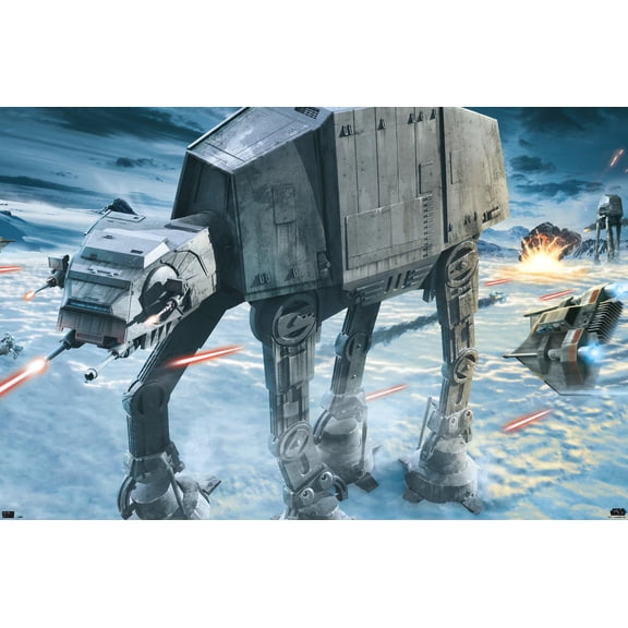 Star Wars: Hoth - AT-AT Battle Wall Poster, 14.725" x 22.375"