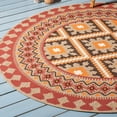 thumbnail image 5 of SAFAVIEH Veranda Magna Geometric Indoor/Outdoor Area Rug, Red/Natural, 8' x 8' Round, 5 of 6