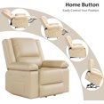 thumbnail image 6 of Garvee Oversized Faux Leather Power Lift Recliner with Massage and Heating, Living Room Recliner with Pockets, Large Beige, 6 of 7