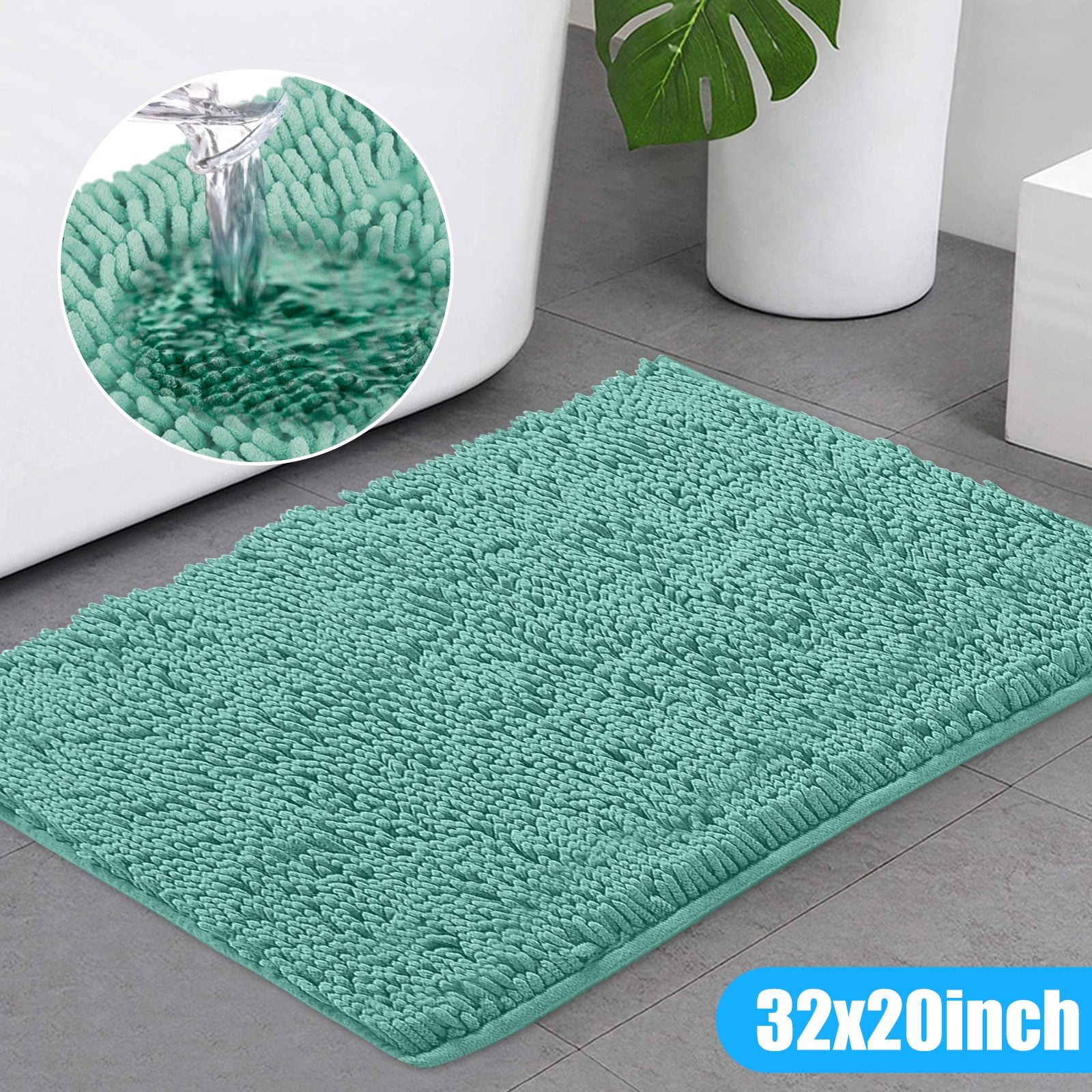 2/1PCS Chenille Bath Mat Large Size 32x20 inches/24x16 inches Super