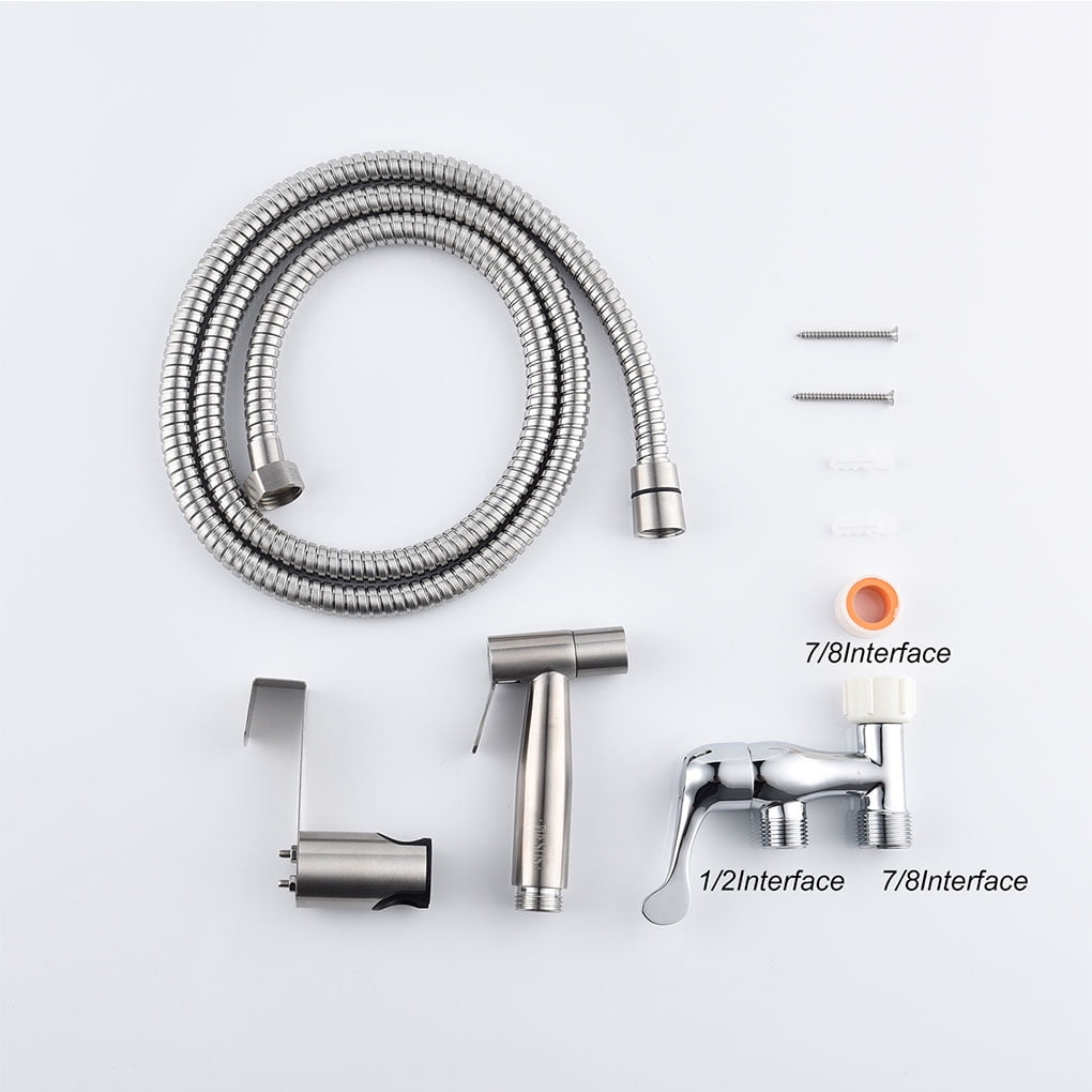 Bathroom Bidet Stainless Steel Handheld Toilet Cloth Diaper Cleaning Sprinkler Hose Set Type 2