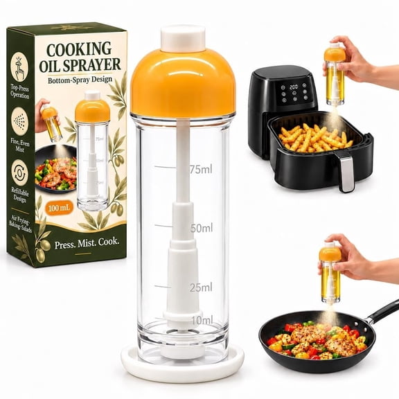 100ML Refillable Olive Oil Sprayer Bottle, Fine Mist Oil Mister for Air Fryer BBQ, Refillable Fine Mist Cooking Sprayer Bottom Fed, Precision Spray for Cooking