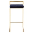 thumbnail image 6 of Fuji Contemporary-Glam Stackable Barstool in Gold with Blue Velvet Cushion by LumiSource - Set of 2, 6 of 8