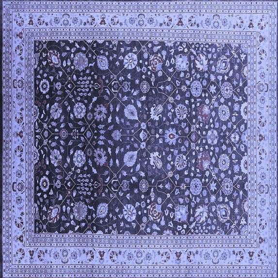 Ahgly Company Indoor Square Oriental Blue Traditional Area Rugs, 6' Square
