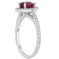 thumbnail image 2 of Pompeii 1 1/2ct Pear Shape Ruby & Diamond Halo Ring 14K White Gold (G/H,SI1-SI2), 2 of 4