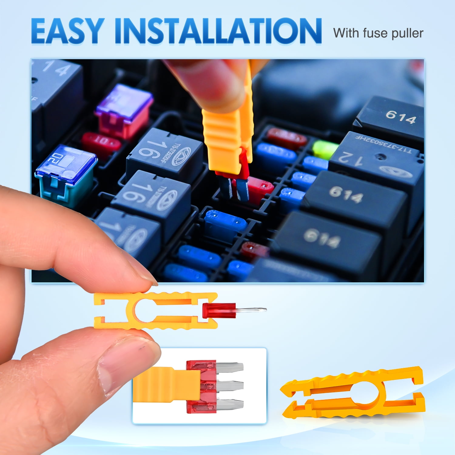 Nilight 60PCS Micro3 Fuse ATL Car Blade Fuses Assortment Kit 3 Prong Micro Blade Car Fuses Replacement 5A 7.5A 10A 15A Automotive Fuse with Fuse Puller for Cars Trucks SUVs RVs, 2 Years Warranty