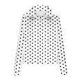 thumbnail image 4 of VEKDONE Polka Dot Print Sweatshirts for Women Raglan Long Sleeve Zipper Stand Neck Cropped Sweatshirt Casual Loose Fit Lightweight Thin Fleece Pullover Tops, 4 of 5