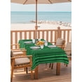 thumbnail image 2 of Outdoor Tablecloth with Umbrella Hole for Patio/Picnic/Party/Camping, Retro Green Waterproof Table Cloth Rectangle Table Cover Washable, Vintage Rustic Plants Trees Lines Pattern (60"x 120"), 2 of 8