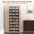 thumbnail image 4 of BAOKALER 10-Tier Portable Shoe Rack, Non-Woven Fabric 27 Pairs Capacity Shoe Shelf, Sneaker Storage Cabinet, Coffee, 4 of 11
