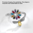 thumbnail image 4 of Qarigey Anillo ajustable de apertura para mujer, anillos de decoración de circón de flores personalizados, joyería decorativa para fiesta de Festival Ropa, zapatos y accesorios Miscelánea Qarigey AP018267-00B, 4 of 6