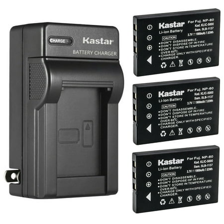 Image of Kastar 3Pack Battery and AC Wall Charger Replacement for Vivitar Digital Video Camera DVR-840XHD DVR-565HD DVR-390H DVR-530 DVR-545 DVR-550 DVR-550G DVR-688 DVR-710 DVR-7300X Vivicam 3930 Vivicam 4000