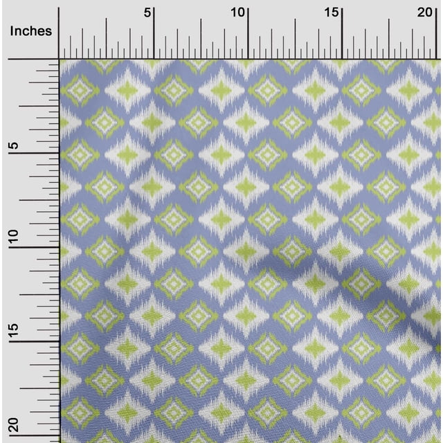 oneOone Cotton Cambric Fabric Geometric Ikat Printed Craft Fabric BTY 56 Inch Wide