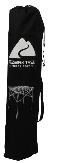 Ozark Trail Roll Top Camping Table, 31" x 31" x 27", Steel, Gray