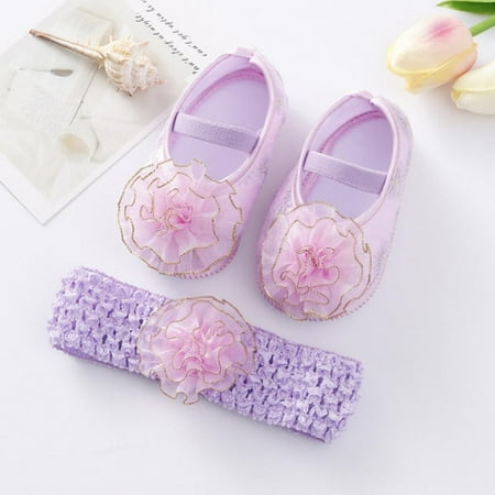 

Newborn Baby First Walkers Lovely Fashion Lace Flower Princess Crib Shoes Soft Sole Girl Anti-slip Shoes for Party Wedding