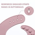 thumbnail image 3 of Silicone Bibs for Babies, Waterproof Baby Feeding Bibs with Food Catcher Pocket, Adjustable Silicon Bibs for Toddlers (Argil/Pale Mauve), 3 of 5