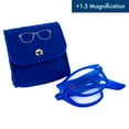 thumbnail image 2 of Global Vision Lunettes de Lecture Pliables pour Hommes Ou Femmes +1,5 Grossissement Monture Bleue Pliable avec Lentille Claire et Pochette à Assortiment de Couleurs, 2 of 7
