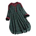 thumbnail image 1 of Gibobby Blusas Para Mujeres Patchwork Top Camisa Tamaño Blusa Manga Floral Vintage Plus Long Women Print Blusa de mujer（Verde， XXXXXL), 1 of 3