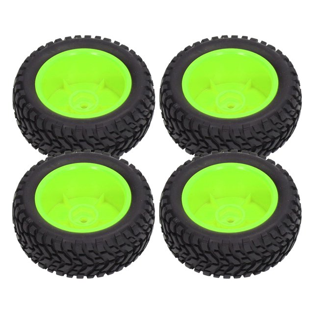 RC Rubber Tires, Exquisite Craftsmanship 4PCS 1/10 RC Wheels For 1/10 Flat Sports Car Green