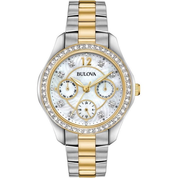 Bulova Crystal Two-Tone Ladies Watch 98N114